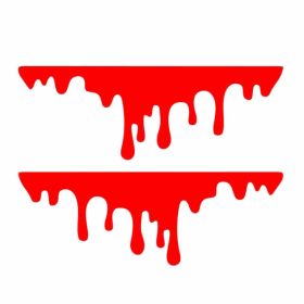 One Pair Car Scratch Stickers Simulated Blood Dripping Graffiti Stickers Scary Headlights Taillights Decorative Decals; Red