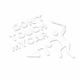 2 Pcs Don't Touch My Car Decorative Car Stickers Window Stickers Funny Motorcycle Decals; White