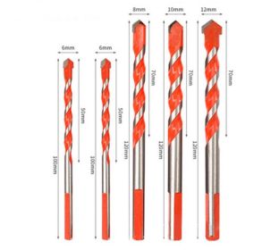 Spot Bawang Drill Set Ceramic Tile Glass Concrete Drilling Drill Ceramic Alloy Cross Triangle Bit (Option: picture color-Four to five to six to eight t)