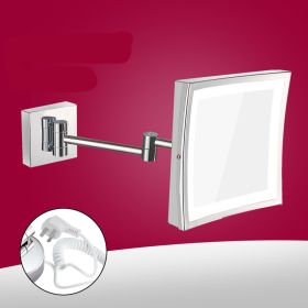 Bathroom Mirror Lamp Bathroom Stainless Steel Folding Mirror (Option: Switch hidden-Ancient black 200X200MM)