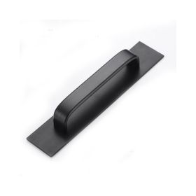 Aluminum Alloy Door Handle Simple Punch-free (Option: Black Without Hole)