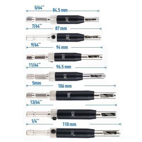 Woodworking Hole Opener Hinge Drill Door And Window Hinge Drill Positioning Hole Opener Hexagon Handle Hole Locator (Option: Black-17pc black hinge drill)