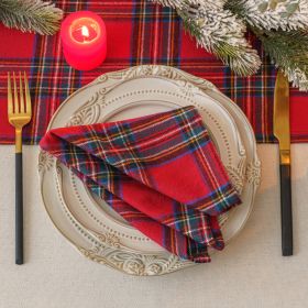 Red Plaid Placemat Tableware Mat Heat Proof Mat Placemat Christmas Fabrics Tablecloth Home Decoration (Option: Large Plaid Red-30*45cm Placemat)