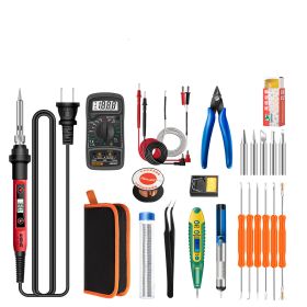 Constant Temperature Electric Soldering Iron Set Adjustable Temperature 60W Digital Display Internal Heat Welding (Option: Digital display thermostat-24pcs set-US)