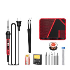 Constant Temperature Electric Soldering Iron Set Adjustable Temperature 60W Digital Display Internal Heat Welding (Option: Digital display thermostat-12pcs set-US)