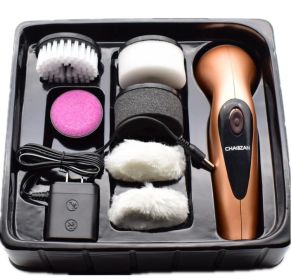 Charging Household Electric Handheld Shoe Cleaner Shoe Brush Multi-functional Leather Cleaner (Option: Gold-US)