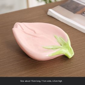 Rose Ceramic Soap Box Draining Household (Option: Ceramic Rose Pink Soap Box)