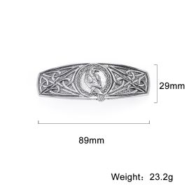 Nordic Mythology Viking Barrettes Vintage Side Head Standing Eagle Hair (Color: Silver)