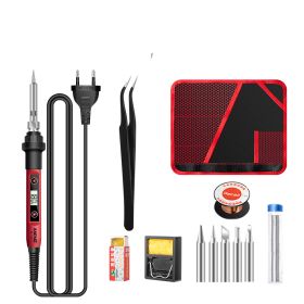 Constant Temperature Electric Soldering Iron Set Adjustable Temperature 60W Digital Display Internal Heat Welding (Option: Digital display thermostat-12pcs set-EU)