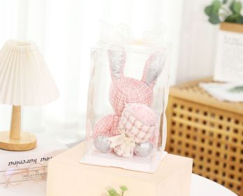 Bear Gift Box Doll Flower Crafts (Option: Holding Flowers Pink)