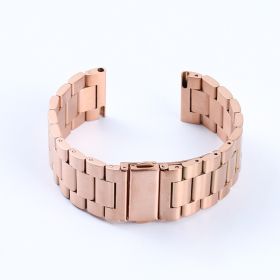 Fashion Simple Stainless Steel Leather Strap (Option: Quality Rose Gold-22mm)