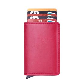 Metallic Aluminium Anti-theft Swiping Anti-magnetic RFID Wallet Card Holder (Option: Model A Red)