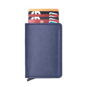 Metallic Aluminium Anti-theft Swiping Anti-magnetic RFID Wallet Card Holder (Option: A Style Blue)