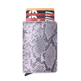 Metallic Aluminium Anti-theft Swiping Anti-magnetic RFID Wallet Card Holder (Option: Type C Snakeskin Gray)