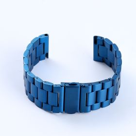 Fashion Simple Stainless Steel Leather Strap (Option: Quality Blue-20mm)