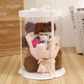 Bear Gift Box Doll Flower Crafts (Option: KS 3 Pink)