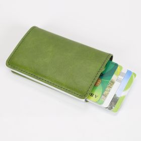 Metallic Aluminium Anti-theft Swiping Anti-magnetic RFID Wallet Card Holder (Option: Type B Grass Green)