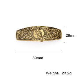 Nordic Mythology Viking Barrettes Vintage Side Head Standing Eagle Hair (Color: Gold)