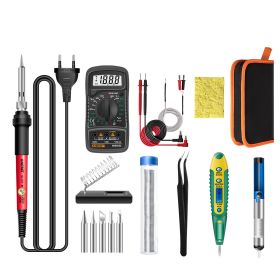 Constant Temperature Electric Soldering Iron Set Adjustable Temperature 60W Digital Display Internal Heat Welding (Option: Rotary thermostat-16pcs set-EU)