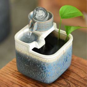 Desktop Water Wheel Small Fountain Ornament (Option: Blue-US)