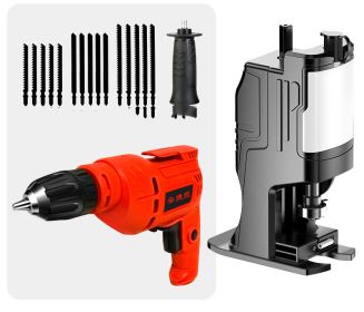 Electric Drill Variable Reciprocating Saw Adapter Household Small Electric Saw Hand-Held Multifunctional Electric Saw Woodworking Cutting Saber Saw (Option: 12style-220V US)