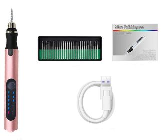 Wireless Jade Carving Machine Polishing Engraving Tool Electric Polishing Pen (Option: Pink-Color box Set One-USB)