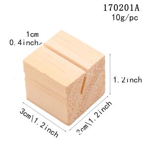 Wooden Block Business Card Holder Card Holder Note Clip Photo Folder Decorative Ornaments Crafts (Option: Square Card Holder)