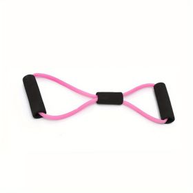 8-shaped Yoga Elastic Tension Band For Men Women Home Gym Pilates Fitness, Arm Back Shoulder Training Resistance Band, Yoga Stretch Belt (Color: pink)