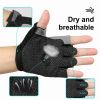 Breathable Fitness Gloves Gym Weightlifting Thin Non-slip Half Finger Cycling Gloves Equipment Yoga Bodybuilding Training Sports Grey Color