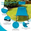 Patio Hanging Chaise Lounge Chair with Canopy Cushion Pillow and Storage Bag