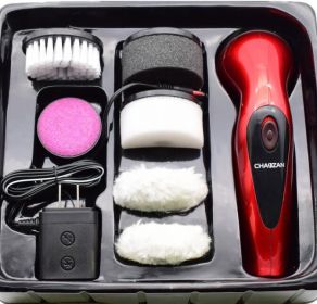 Charging Household Electric Handheld Shoe Cleaner Shoe Brush Multi-functional Leather Cleaner (Option: Red-US)