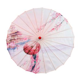 Ancient Style Oil Paper Silk Umbrella Chinese Style (Option: 30v-82cm)